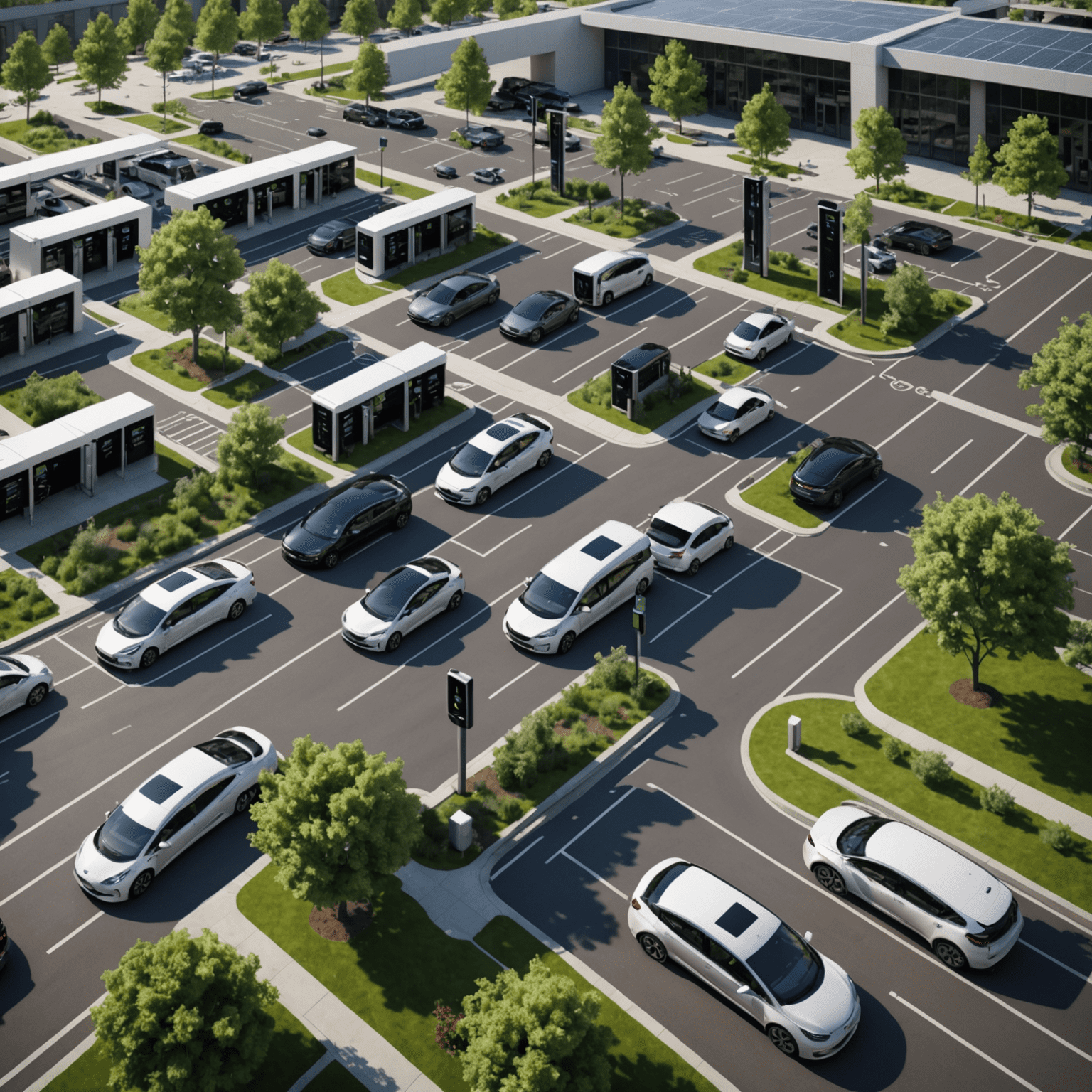 A map showing an extensive network of EV charging stations across urban and highway locations
